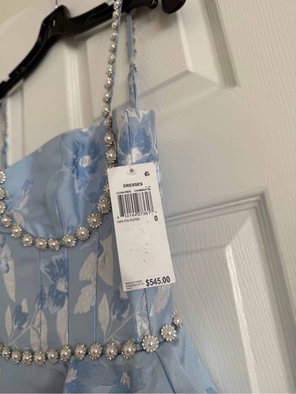 V. Chapman Luciana Tiered Mini Dress Chambray Blue Baroque NEW with tags - Picture 10 of 12